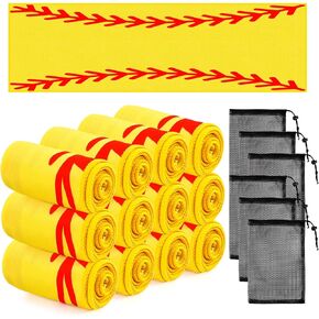 12 Pcs Cooling Towel with 6 Bag, Softball Breathable Chilly Towel Ice Towel for Neck and Face, 40"x12" Breathable Chilly Towel, Microfiber Towel for Softball Player Team Coach Gift Sport Party Favors