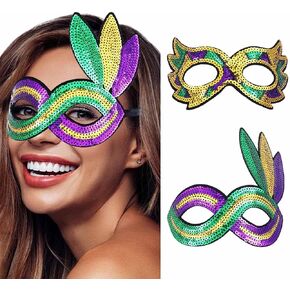 Mardi Gras Mask Feather Carnival Masquerade Masks Venetian Eye Mask for Party Cospaly Costume