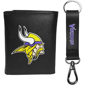 Siskiyou Sports NFL Las Vegas Raiders Mens Tri-fold Wallet & Strap Key Chain, Black, One Size (FTRL125KCS)