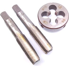 Yodaoke HSS M10 x 1mm Taper and Plug Tap and M10 x 1mm Die Metric Thread Right Hand