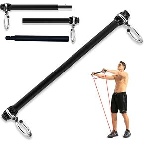 Resistance Band Bar, Portable Pilates Bar with Resistance Bands Home Gym Workouts Stick Squat Yoga Pilates Flexbands Kit for Full Body Shaping