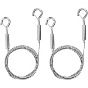 قطعتان من سلك تعليق الصور، حبل تعليق شديد التحمل من الفولاذ المقاوم للصدأ، حبل سلكي لتعليق الصور والمصابيح والمرايا (2 متر/حتى 66 رطل) in Kuwait