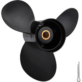 OEM Upgrade 10 1/4x15 Aluminum Boat Propeller Fit BRP Johnson Evinrude OMC Stern Drive 15-35 HP 14 Spline Tooth Parts No.763486 RH in Kuwait