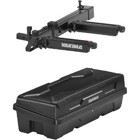 Yakima EXO SwingBase 2 Inch Hitch Base Bike Rack Storage System with HitchLock and EXO GearLocker 10 Cubic Feet Vehicle Rooftop Cargo Box, Black