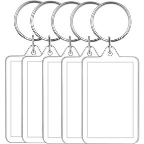 5Pcs White Small Picture Keychains Photo Frame Key Chain Pendant Photo Souvenir Decorative Buckle Creative Diy Gift Key Chain Magnetic Frames Picture Frames