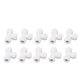 10PCS Quick Push to Connect Tee Fitting,T Shaped 3 Way Tube Reducer Connector,8mm 5/16 Tee Coupling Quick Connector, Plastic Tight Sealing Tube Fittings Home Beer Brewing