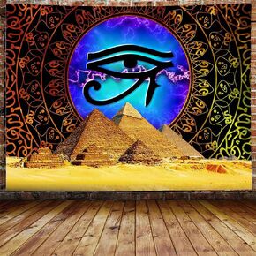 XSISTER النمط المصري نسيج الأساطير القديمة أنوبيس الوحش عين حورس أجنحة ذهبية التوازن النص الكلاسيكي الفن الجدار شنقا قصيرة أفخم 8060 بوصة غرفة المعيشة غرفة النوم ديكور المنزل in Kuwait