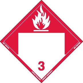 Labelmaster ZRV9B Combustible Liquid Hazmat Placard, Blank, Rigid Vinyl (Pack of 25)