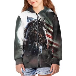 JEOCODY Full Zip Up Hoodies for Teen Girls Kids Long Sleeve Sweatshirt Jacket Size 6-16