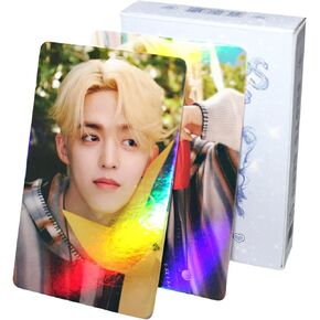 PYAJUU Seventeen Photocards Kpop Seventeen Laser Photocard Photocards with Holo Effect 50PCS Seventeen Lomo Cards Gift for Fans Daughter Seventeen Birthday Party Decoration Kpop Gift Set (The8)