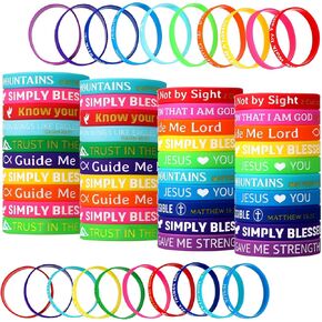 Bible Bracelets Rubber Bracelets Spiritual Inspirational Wristbands Faith Bible Verse Silicone Bracelets Motivational Sayings Wristbands for Men Women
