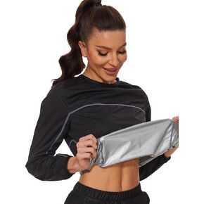 SEXYWG Sauna Suit for Women Workout Jacket Long Sleeve Tops Sweat Suits Slimming Sauna Shirt