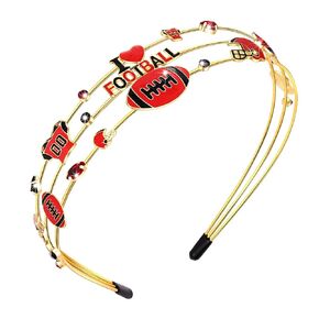 CEALXHENY Football Headband for Women Red Black Game Day Headbands Team Spirit Headband Game Day Football Mom Accessories Outfits Party Favors Gifts (Pattern A)