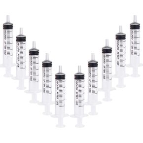 10 pcs 5ML/CC Plastic Syringe Disposable Individual Sealed Wrap Without Needle with Measurement for Scientific Feeding Pets Labs Watering Dispensing