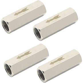 4Pcs G 1/4 Female Threaded Air Check Valve, Nickel-Plated Copper Air Gas Water Non Return One Way Full Port Check Valve