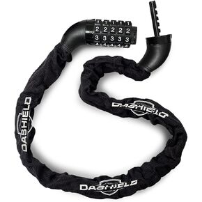 Bike Chain Lock Security 5 Digit Resettable Combination, 51.2 inches Heavy Duty Anti Theft Lock Chain for Bicycle, Motocycle, Scooter, Gate, Fence (Black-2PK, 4.2ft)