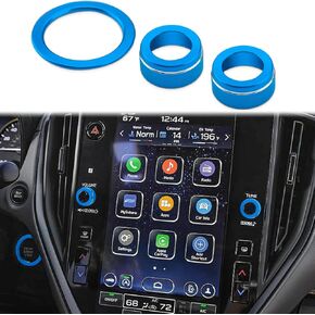 غطاء مقبض حجم Auovo متوافق مع ملحقات Subaru Crosstrek Impreza 2024 2025 لـ 20-24 Legacy Outback 22-23 WRX 24 Ascent Radio Knob Cover Engine Start Stop Button Outback (3 قطع، برتقالي)