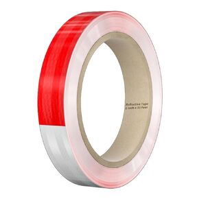 Reflective Tape, 1 Inch x 30 Feet - High Intensity - Red Reflective Safety Tape Waterproof Conspicuity for Trailer Reflector Trucks Bikes Baby Strollers Helmets