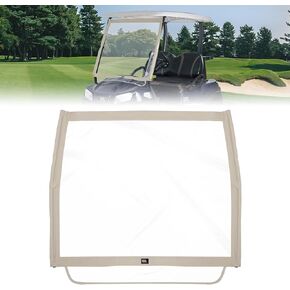 kemimoto Foldable Golf Cart Windshield Compatible with Club Car DS, Tempo, Precedent, Portable Lightweight PVC Golf Cart Windshield