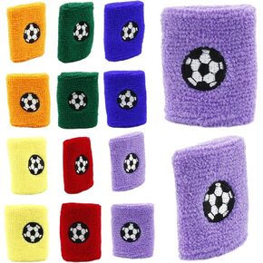 Hitefu 24PCS Sports Wristbands for Kids,Colorful Kids Athletic Wristbands with Football Designs, Wrist Sweatbands for Kids, Students, Sports, Soccer, Birthday Party Favors Supplies in Kuwait
