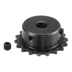 Roller Sprocket B Type - [18 Tooth x 8mm ID] Carbon Steel with 2pcs Screw Chain Sprocket for Milling Drilling Machines ISO 04C Use | 1/4 Inch Pitch, 25 Chain