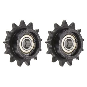 uxcell 2pcs DIN(ISO) 06B Roller Chain Idler Sprocket 8mm Bore, 3/8" Pitch, Hardened 13 Tooth Tensioner Sprocket, Insert 2 Bearings (B Type)