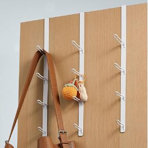 niffgaff Over Door Towel Hooks: Space-Saving Overdoor Hanger Hook for Towels, Clothes, Coats – Vertical Storage Door Hook Organizer, Heavy-Duty Towel Rack for Bathroom & Closet, White, 3 PCS