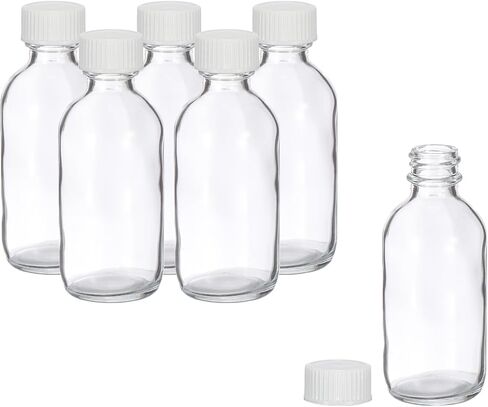 PATIKIL 8oz(240ml) Glass Sample Bottles, 6Pcs Round Bottle Dispensing Bottles with Black Poly Cone Cap for Reagent Liquids, Essential Oils, Perfume, Blue in Saudi Arabia