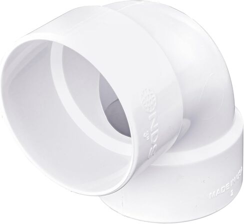 NDS 3P02 PVC 90-Degree Elbow, 3-Inch, for Hub X Hub solvent-weld connections, for Use with 3-Inch Sewer and Drain Pipes, White in Saudi Arabia