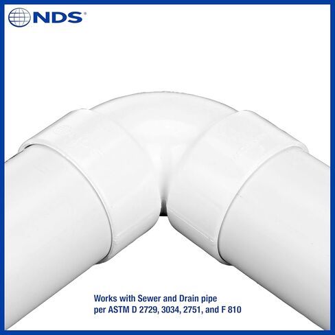 NDS 3P02 PVC 90-Degree Elbow, 3-Inch, for Hub X Hub solvent-weld connections, for Use with 3-Inch Sewer and Drain Pipes, White in Saudi Arabia