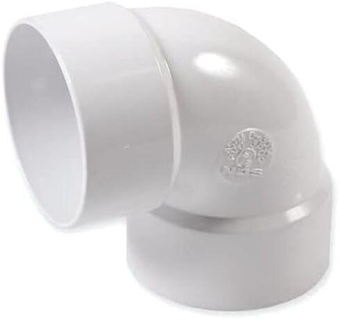 NDS 3P02 PVC 90-Degree Elbow, 3-Inch, for Hub X Hub solvent-weld connections, for Use with 3-Inch Sewer and Drain Pipes, White in Saudi Arabia