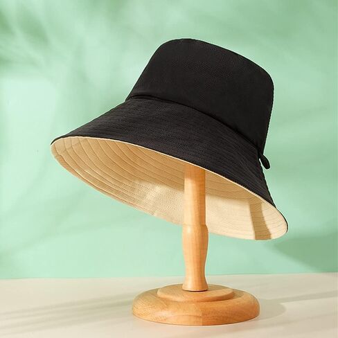 قبعة صيد الشاطئ قابلة للطي بعامل حماية من الأشعة فوق البنفسجية للحماية من أشعة الشمس ومقاومة للماء وقابلة للتنفس بحافة واسعة للنساء in Kuwait