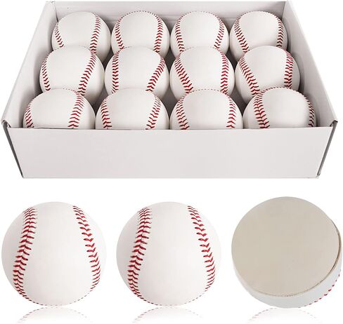 Bkkack Soft Baseballs, T Ball Baseballs 12 Pack Autograph Baseball Bulk,Standard Size Leather Baseballs 9 Inch Unmarked Baseballs for Pitching/Autographs/Training in Saudi Arabia