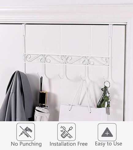 Over The Door Hook, Over Door Hanger for Coat, Towel, Bag, Robe (1 Pack, White) in Saudi Arabia