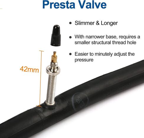 أنبوب دراجة LotFancy مقاس 29 بوصة، عبوتان، 29 × 2.125، 29 × 2.20، 29 × 2.30، 29 × 2.35، 29 × 2.40 أنبوب الدراجة الجبلية، مع صمام بريستا 42 مم، رافعتان للإطارات متضمنتان in Kuwait