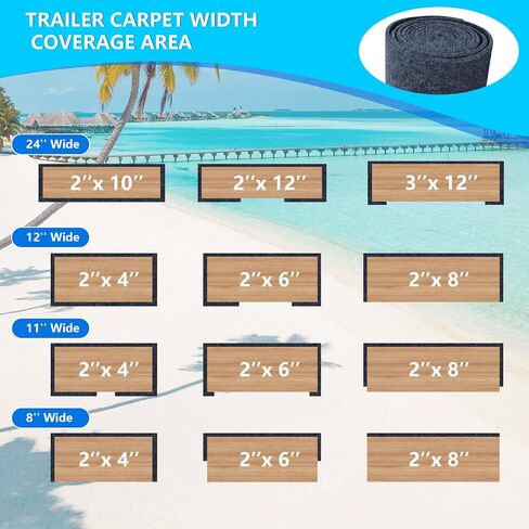 Boat Trailer Bunk Carpet, 100ft X 9inch Wide Marine Carpet for Boats Replacement, 8mm Thick Marine Grade Padding for Covering Boat Trailers,Jet Ski Ramps,Boat Lift Bunks or Runners - Black in Saudi Arabia