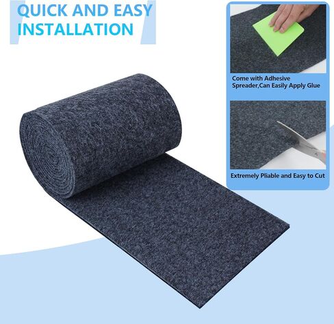 Boat Trailer Bunk Carpet, 100ft X 9inch Wide Marine Carpet for Boats Replacement, 8mm Thick Marine Grade Padding for Covering Boat Trailers,Jet Ski Ramps,Boat Lift Bunks or Runners - Black in Saudi Arabia