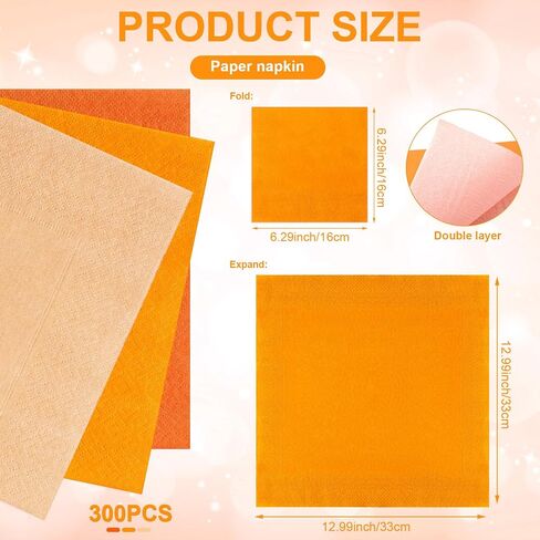 300 Pcs Paper Napkins 6.5 x 6.5 Inch 3 Colors Wedding Disposable Dinner Napkins Guest Towels Luncheon Napkins for Party Celebration Gathering Birthday Supplies(Pink Series) in Saudi Arabia