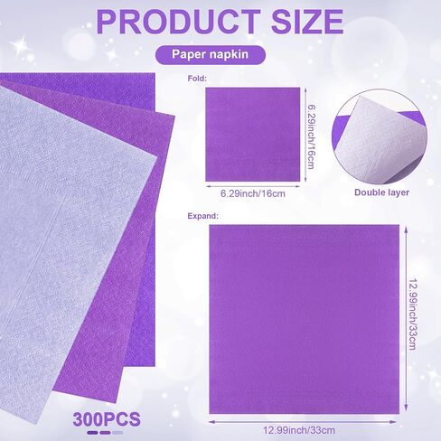 300 Pcs Paper Napkins 6.5 x 6.5 Inch 3 Colors Wedding Disposable Dinner Napkins Guest Towels Luncheon Napkins for Party Celebration Gathering Birthday Supplies(Pink Series) in Saudi Arabia