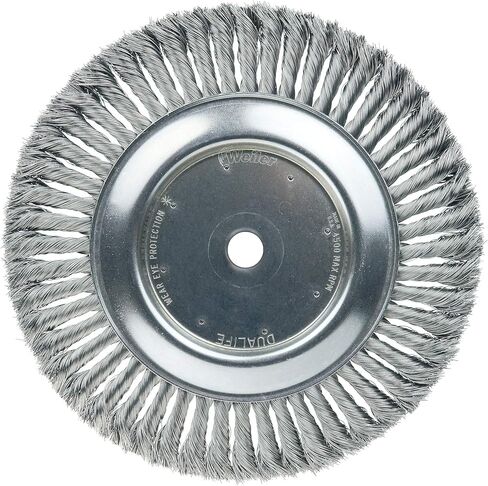 Weiler 08178 10" Standard Twist Knot Wire Wheel, .014" Steel Fill, 3/4" Arbor Hole, Made in The USA (Pack of 2) in Saudi Arabia