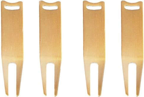 Pokinge 4pcs Golf Divot Repair Tool,Metal Bending Golf Forks Curved Golf Green Divot Fork Golf Pitch Fork Course Grass Maintenance Golf Accessories in Saudi Arabia