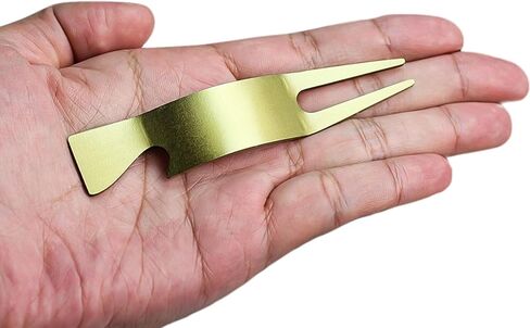 Divot Repair Tool, Ergonomic 4 in 1 Design, U Shaped Top to Rest Clubs, Bottle Opener, Lightweight and Sturdy (Brushed Gold) in Kuwait