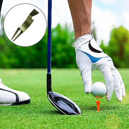 Divot Repair Tool, Ergonomic 4 in 1 Design, U Shaped Top to Rest Clubs, Bottle Opener, Lightweight and Sturdy (Brushed Gold) in Kuwait