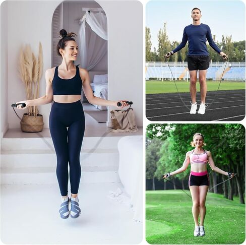 Gritin Skipping Rope, Speed Jump Rope Non-Slip Memory Foam Handle Tangle-free Adjustable Rope with Rapid Ball Bearings Fitness Workouts Fat Burning Exercises for Adults-Azure in Saudi Arabia