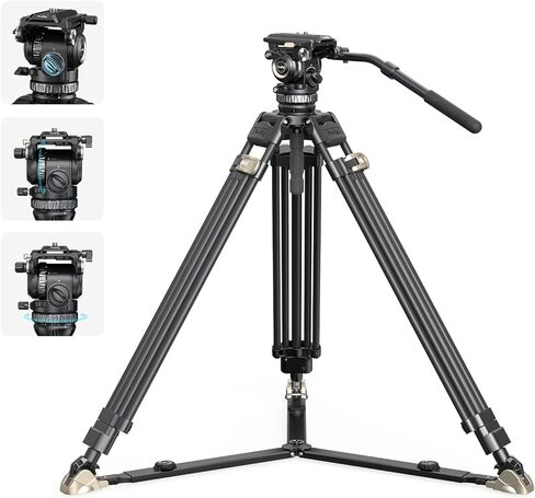 مجموعة حامل ثلاثي القوائم للفيديو من ألياف الكربون SmallRig AD-Pro8 FreeBlazer، حامل ثلاثي القوائم للفيديو مقاس 77 بوصة مع موازنة 6 خطوات، تخميد هيدروليكي 4 خطوات/إمالة، 2 موزعات متوسطة المستوى، أقصى تحميل 17.6 رطل - 4465 in Saudi Arabia