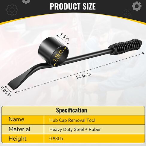 أداة إزالة محور العجلة، أداة إزالة محور فولاذي شديد التحمل مقاس 14.5 بوصة مع وجه مطرقة معدنية وشفرة متطفلة واسعة، أدوات متخصصة لميكانيكا السيارات لإزالة وتركيب أغطية العجلات in Kuwait