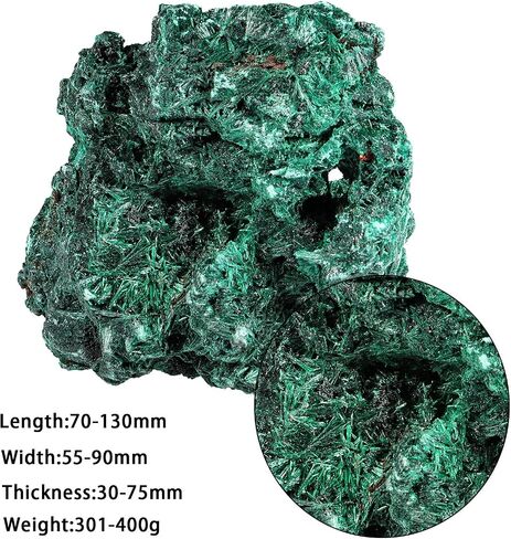 Irregular Natural Malachite Raw Crystal Stone Healing Crystal for Meditation and Home Decoration，0.44-0.66lb in Kuwait