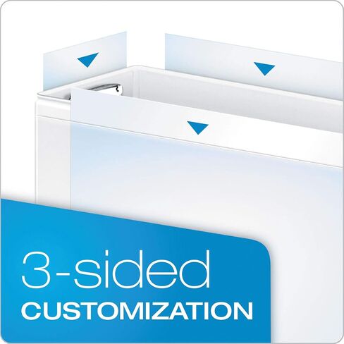 Cardinal 3 Ring Binder, 3 Inch Premier Easy Open Binder, ONE-Touch Locking Round Rings, 575-Sheet Capacity, ClearVue Cover, PVC-Free, White (11130CB) in Saudi Arabia