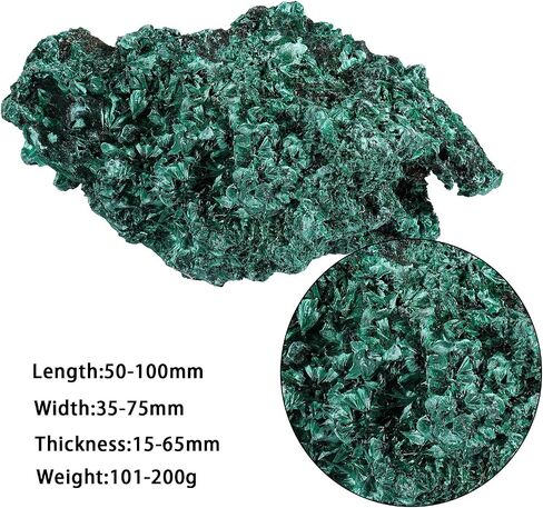 Irregular Natural Malachite Raw Crystal Stone Healing Crystal for Meditation and Home Decoration，0.44-0.66lb in Kuwait