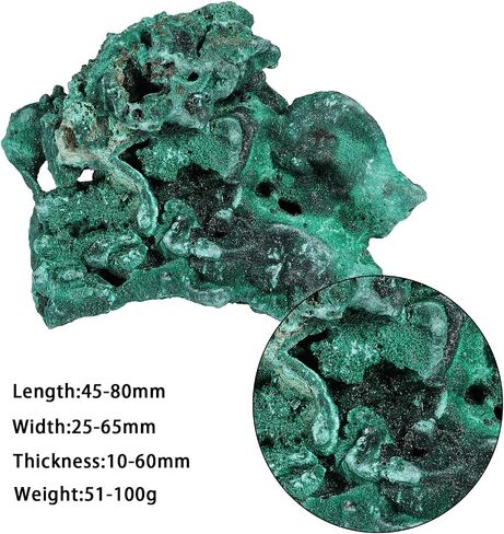 Irregular Natural Malachite Raw Crystal Stone Healing Crystal for Meditation and Home Decoration，0.44-0.66lb in Kuwait